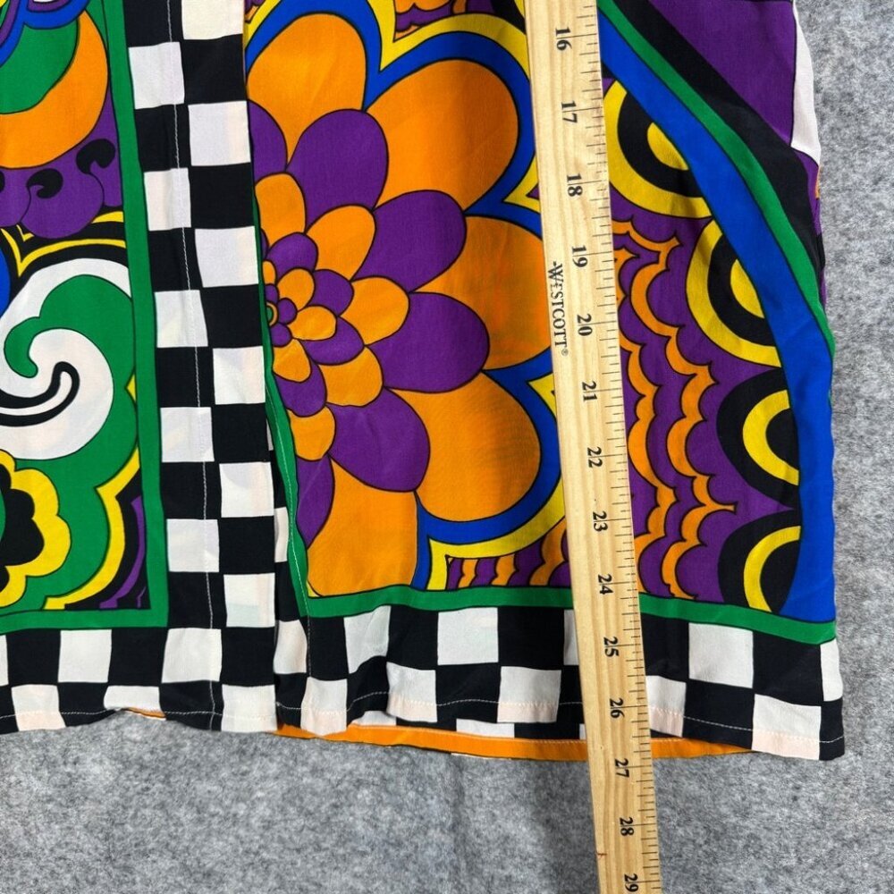 Vintage Paolo Santini Silk Blouse Multicolor Size 8 Retro Art Print Abstract - Picture 12 of 15